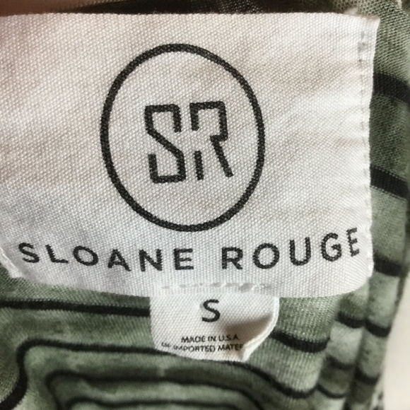 Sloane Rouge Green Black Striped Tunic Tee Shirt Dress Small - Picture 5 of 7